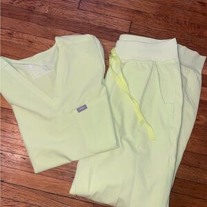 Figs Neon Green Scrub Set